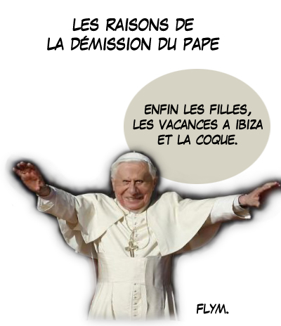 benoit XVI demission humour dessin