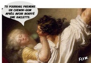 Détournement humour peinture Fragonard mauvais haleine