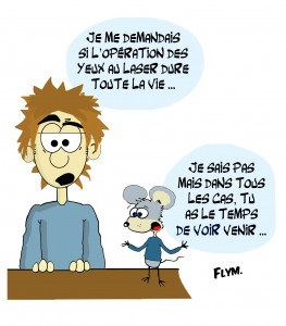 dessin humour operation des yeux au laser