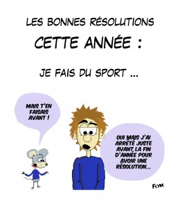 dessin humoristique bonne résolution sport