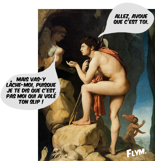 Ingres-oedipe et le sphynx parodie humour